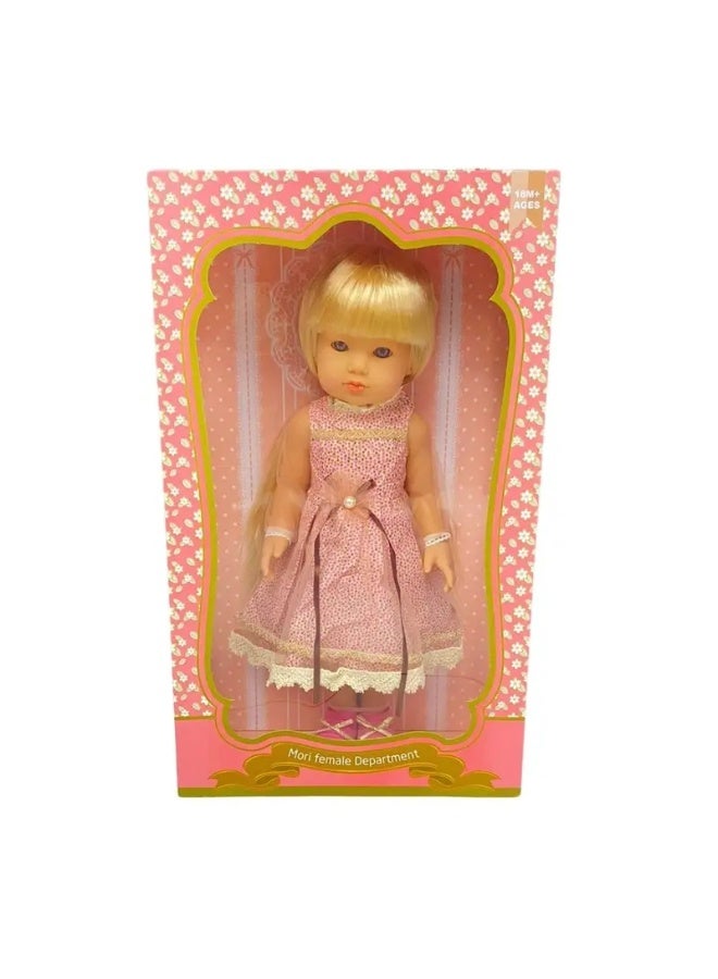 Stem Baby So Lovely – 17-Inch Upright Silicone Doll for Girls – Polka Dots Dress - Image 1