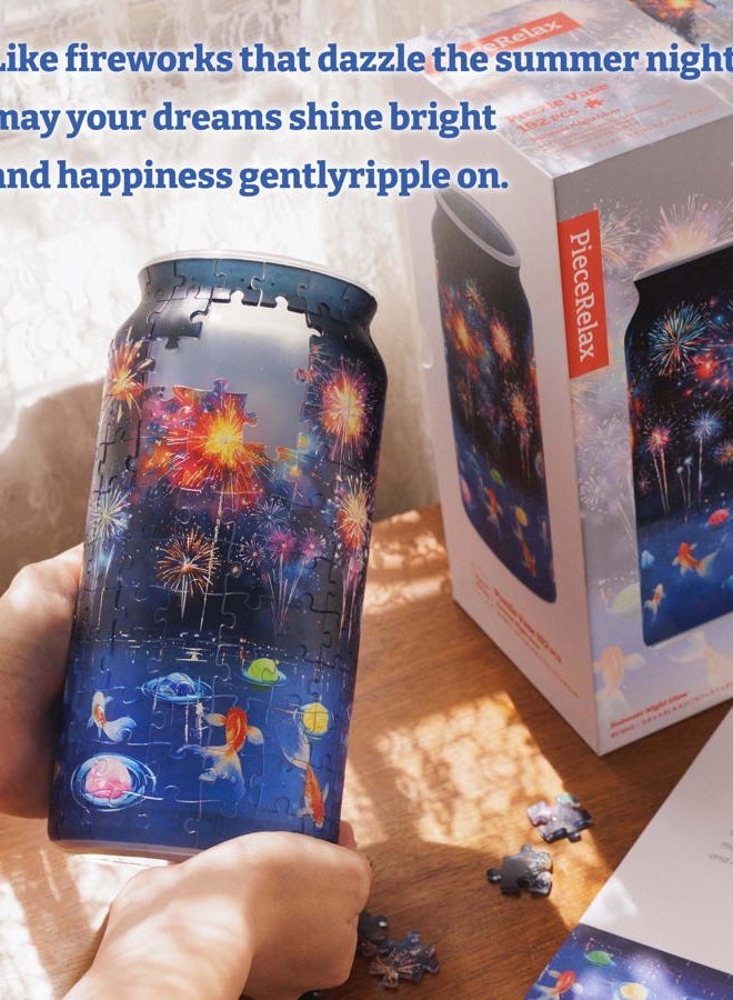 PieceRelax Unique Flower Vase - 3D Puzzle Vase for Adults to Flower Arrangement and Home Decoration Made by 192 Curved Plastic Puzzle Pieces - Summer Night Glow [BV1002] - Image 3