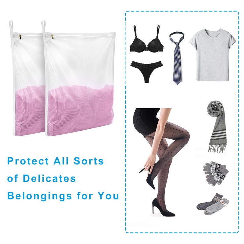GOGOODA Delicates Laundry Bags, Fine Mesh Wash Bag for Lingerie, Underwear, Bra, Silk, Socks with Hanging Loop - Image 5