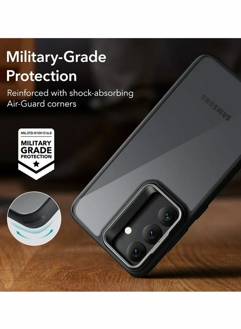 Wtech Hybrid Soft Silicone Transparent Back With Camera Folding Bracket Holder Stand Case Cover For Samsung Galaxy S24 5G 2024 Black - Image 4