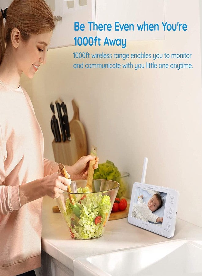 FOSCAM Baby Monitor, 1080P Video Baby Monitor with 5" 1080P True-Color HD IPS Display, 2 Way Audio, Lullaby Player, 1080P PTZ Camera, 1000ft Wireless Range, Night Vision and Thermal Monitor, BM1 - Image 5