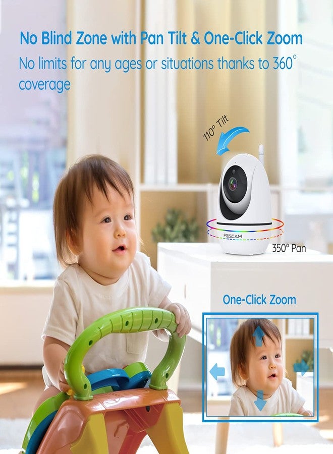 FOSCAM Baby Monitor, 1080P Video Baby Monitor with 5" 1080P True-Color HD IPS Display, 2 Way Audio, Lullaby Player, 1080P PTZ Camera, 1000ft Wireless Range, Night Vision and Thermal Monitor, BM1 - Image 4