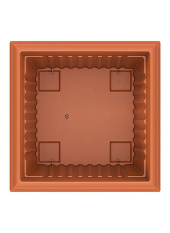 Cosmoplast - كوزموبلاست IFFPXX112TC مزهرية بلاستيكية مربعة مع صينية، 10 لترات - تيراكوتا - Image 1