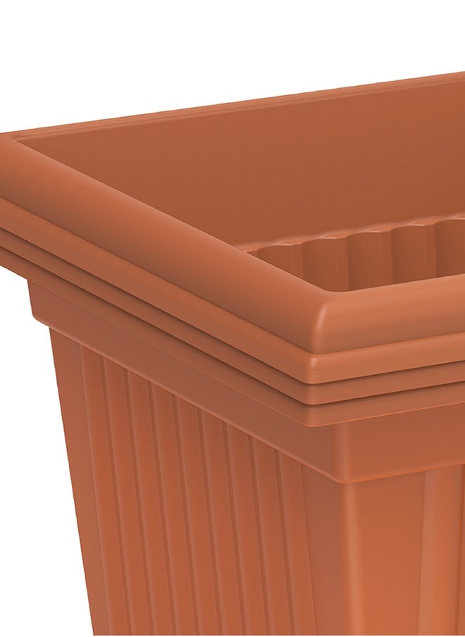 Cosmoplast - كوزموبلاست IFFPXX112TC مزهرية بلاستيكية مربعة مع صينية، 10 لترات - تيراكوتا - Image 1