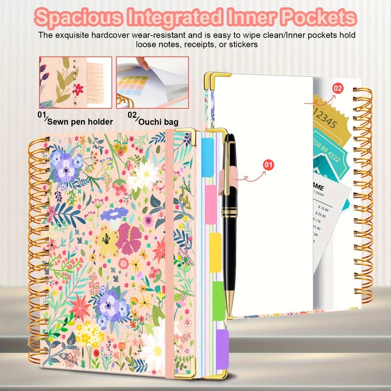 GDGDSY A5 & B5 Spiral Notebook for Female Students – 5-Subject Teacher Recommended with Dividers, Tabs, Wide Ruled Lines, Portable Classroom Notebook for Notes, Exams, Journaling (A5/B5 Size) - Image 4