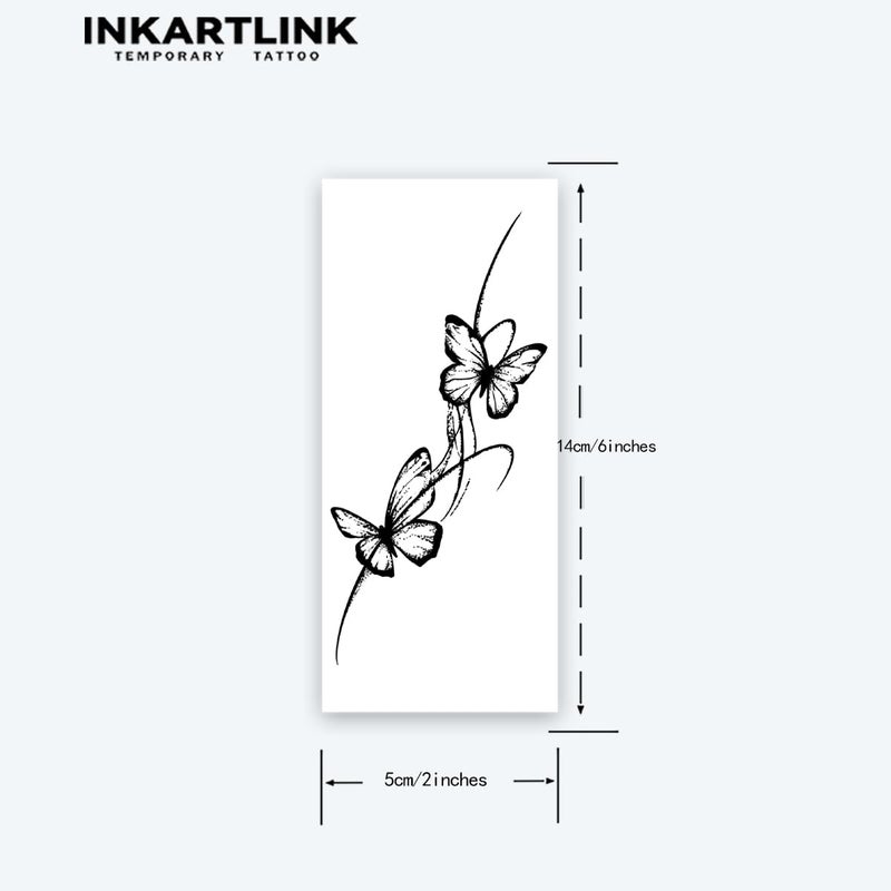 INKARTLINK Tattoo Tech, 2 Sheets Medium Semi Permanent Tattoo, Temporary Tattoos, Last 1-2 Weeks, Waterproof, Realistic Look, No Adhesive, No Reflection (Butterfly) - Image 4