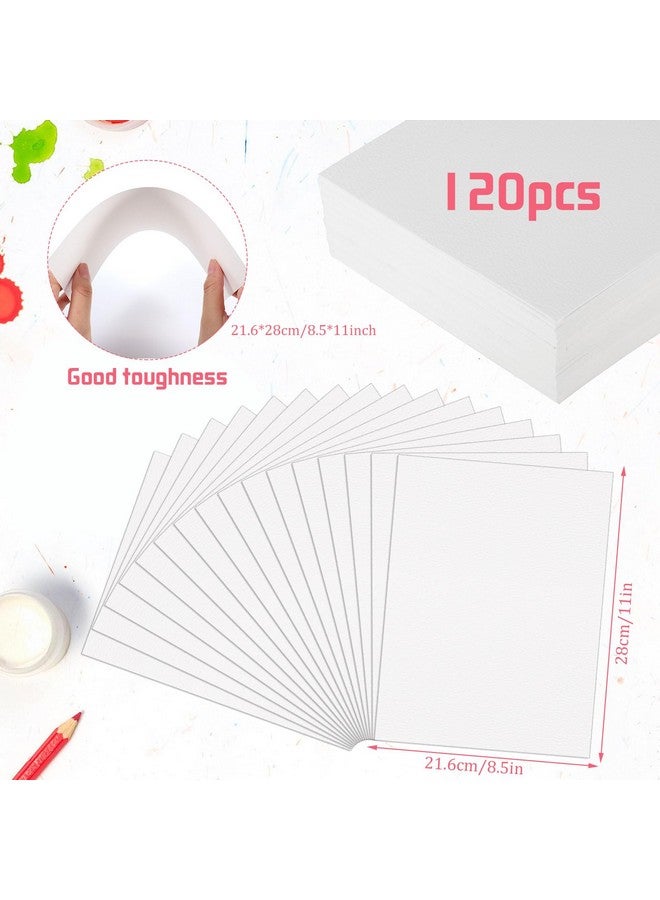 Prudiut 120 Sheets Watercolor Paper 8.5 X 11 140 Lb/300 Gsm Cold Press Watercolor Paper Bulk White Water Color Paper For Kids Child Students Adults Artists Drawing - Image 2
