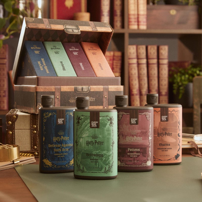 Every Man Jack Harry Potter Collectors Men's Body Wash Gift Set - Includes 4 Body Washes with Clean Ingredients & Hogwarts Inspired Scents - Defense Against the Dark Arts, Charms, Herbology, Potions - Image 5