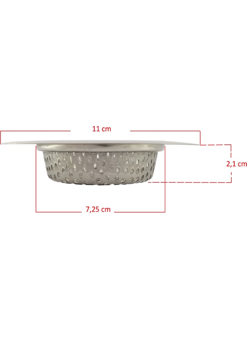 Fmk Aksesuar Fmk Accessory Stainless Basin Sink Strainer 11 cm Large Size  - Image 3