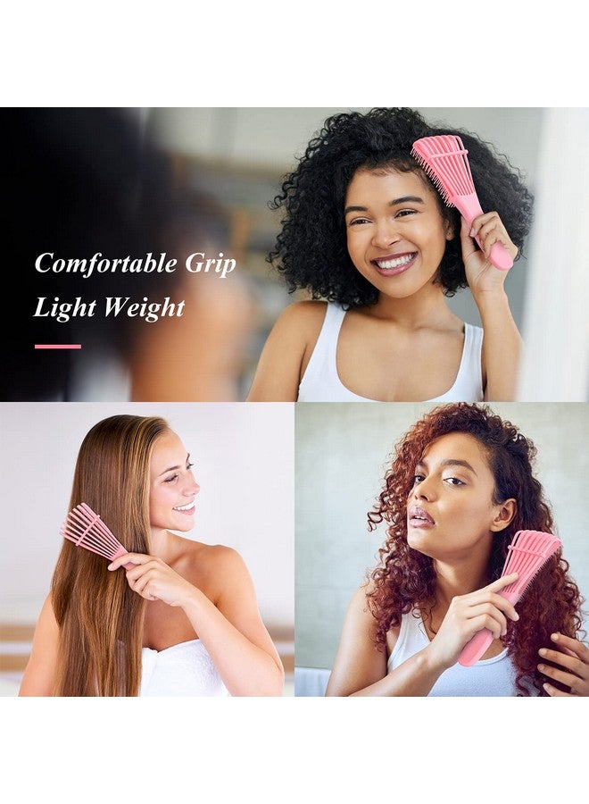 URTHEONE Detangling Hair Brush Detangling Brush For Adults And Kids Comb Set For Kinky Curly Coily And Wavy Hair For Wet And Dry Hair Afro American Type 3A4C Comfortable Grip Easy To Clean(Pink) - Image 5