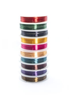 Generic 10 Roll 0.3mm 10 Color Jewelry Copper Wire Strong Alloy Copper Wire Metal Wire DIY Cloisonne Craft Making, Handmade Copper Coil Jewelry Making  - Image 2