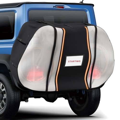 STARTWO Bike Cover for Transport On Rack, Bicycle Cover Outdoor Storage Waterproof for Transport 2 Bikes on Car Rear, with Two Elastic Straps and License Plate Window, Visible tail lights - Image 1