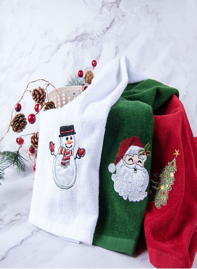 BYAWAY Christmas Hand Towels - Decorative Set, 25" x 16", Holiday Decor, 100% Cotton Towel Gift Set (Green, White, Red) - Image 5