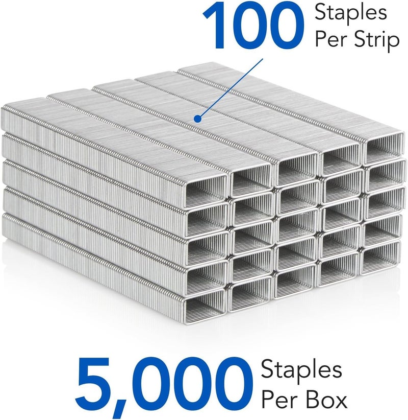 Swing Line Staples, Heavy Duty, 1/4" Length, 25 Sheet Capacity, 100/Strip, 5000/Box, 1 Pack (79394) - Image 2