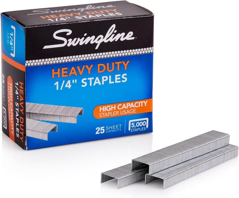 Swing Line Staples, Heavy Duty, 1/4" Length, 25 Sheet Capacity, 100/Strip, 5000/Box, 1 Pack (79394) - Image 5
