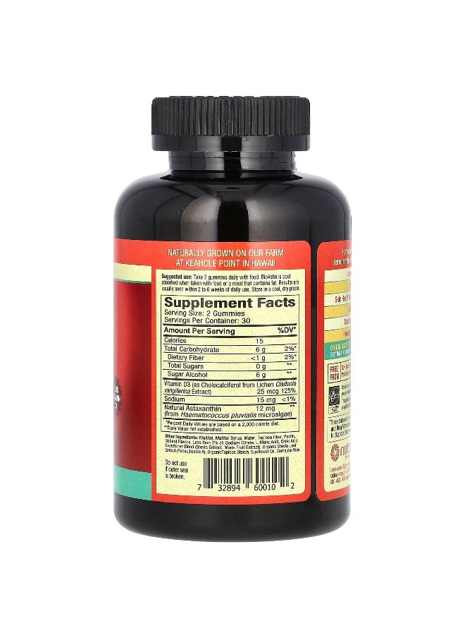 Nutrex Hawaii Nutrex Hawaii, BioAstin, Hawaiian Astaxanthin Gummies, Citrus, 12 mg, 60 Gummies (6 mg per Gummy)  - Image 2