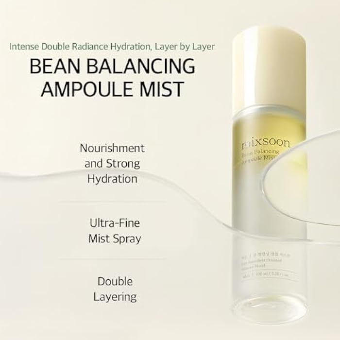 mixsoon Bean Balancing Ampoule Mist - Hydrating and Soothing for Face, Oil balance For Hydrated Radiance 100ml / 3.38 fl.oz. Korean Glass Skin Care - Image 2