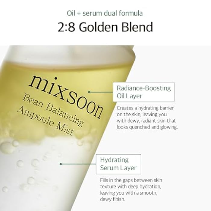 mixsoon Bean Balancing Ampoule Mist - Hydrating and Soothing for Face, Oil balance For Hydrated Radiance 100ml / 3.38 fl.oz. Korean Glass Skin Care - Image 3