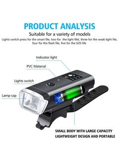 Generic Bike Light Set Powerful Lumens Bicycle Headlight and Tail Light LED Front and Back Rear Lights USB Rechargeable Easy to Install for All Bicycles Hybrid Road MTB with Quick Release  - Image 2