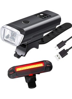 Generic Bike Light Set Powerful Lumens Bicycle Headlight and Tail Light LED Front and Back Rear Lights USB Rechargeable Easy to Install for All Bicycles Hybrid Road MTB with Quick Release  - Image 1
