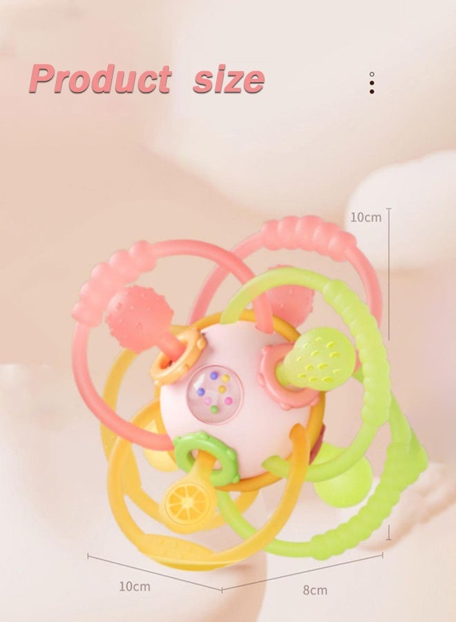 ألعاب تسنين حسية للأطفال، كرة تسنين مونتيسوري للأطفال، كرة خشخيشة من السيليكون، ألعاب مضغ للأطفال من عمر 3-6-12-18 شهرًا، لتخفيف احتياجات المص، خالية من مادة BPA، لون بني - view 5