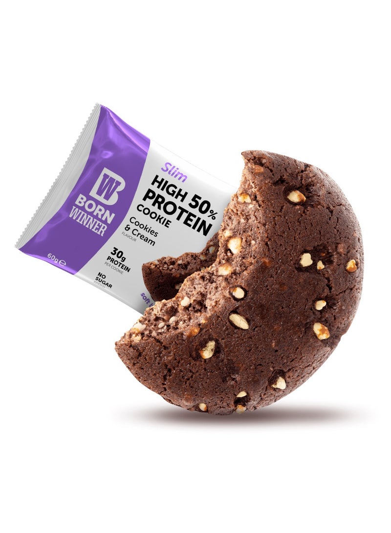 BORN WINNER Slim Protein Cookie - Cookies and Cream - (12 pack) - Image 4
