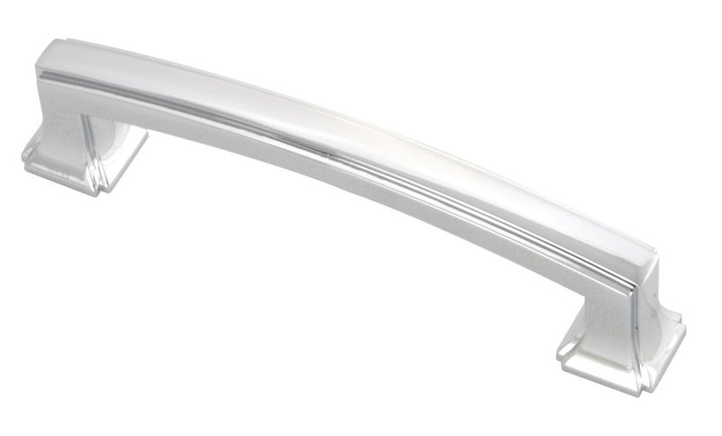 Hickory Hardware 1 Pack Solid Core Kitchen Cabinet Pulls, Luxury Cabinet Handles, Hardware for Doors & Dresser Drawers, 3-3/4 Inch (96mm) Hole Center, Chrome, Bridges Collection - Image 1