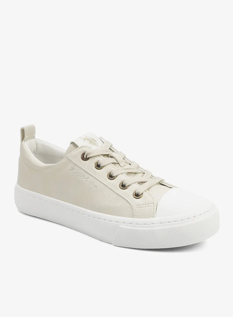 U.S. Polo Assn. beige Women's Beige Low-Top Sneakers - Lightweight Shoes with White Sole, Comfortable Casual for Women | Best Price UAE