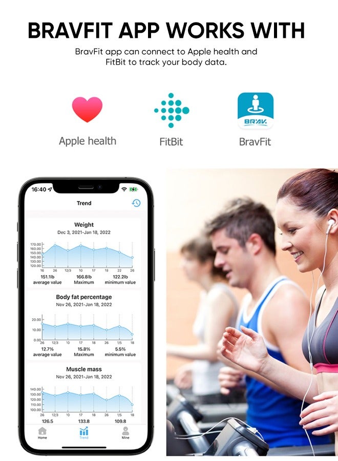 JC BUCKMAN Smart Digital Body Weight Scale With BMI | Body Fat Muscle Mass Bone Density Water Weight Monitor | High Accuracy Bluetooth Bathroom Weighing Scale | Body Composition Health Tracker for Men Women Kids - Image 5