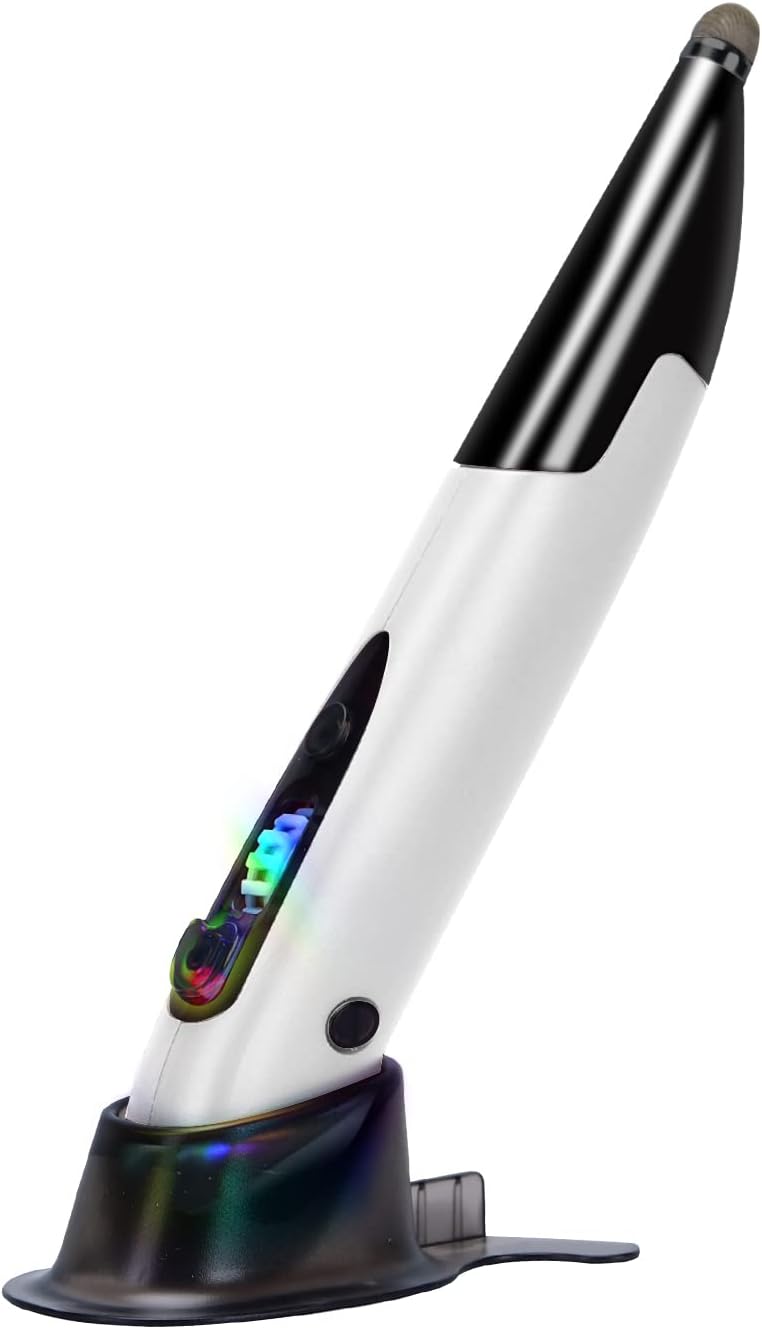 lychee Optical Pocket Pen Mouse with Voice Control and Bluetooth Function, Wireless Handwriting Mini Mice for PC Laptop Notebook Computer(White) - Image 1