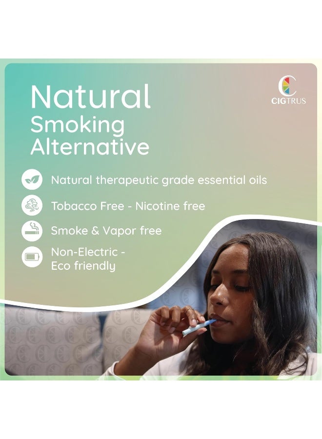 cigtrus Nicotine-Free Smoking Alternative Inhaler (6-Piece) Natural Habit Replacement - Tobacco-Free, Non-Electric Craving Relief - Quit Smoking & Vaping Aid (Spearmint & Lemon Lime) - Image 3
