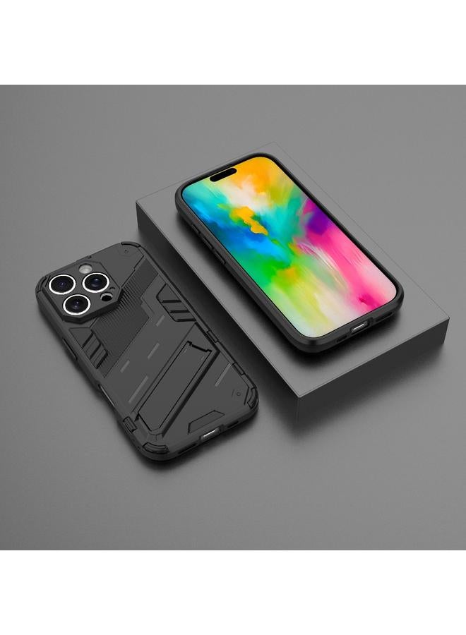 S-TOP Case For iPhone 16 Pro Max Punk Armor 2 in 1 PC + TPU Phone Case with Holder - Image 2