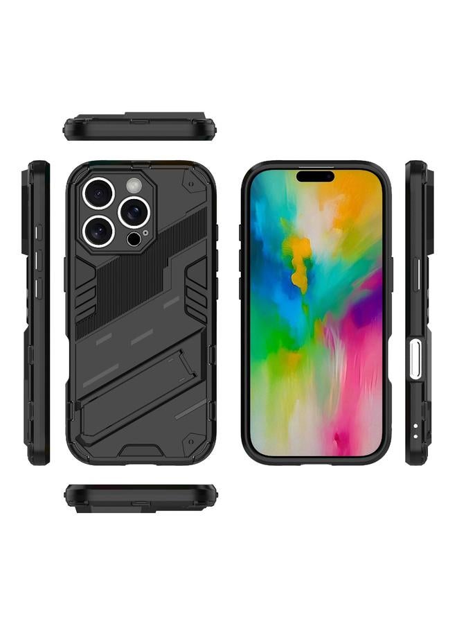S-TOP Case For iPhone 16 Pro Max Punk Armor 2 in 1 PC + TPU Phone Case with Holder - Image 3