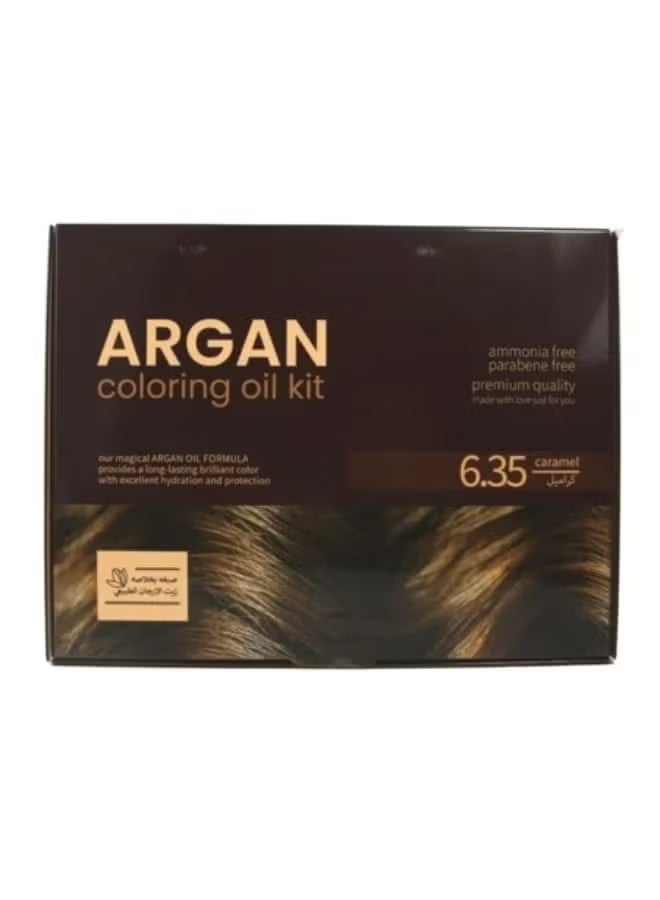Argan Natural Argan Oil Hair Dye Kit 6.35 Caramel