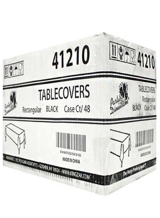 Party Dimensions Plastic Rectangular 54"x108" | Black | 1 Pc Table Cover, 54 by 108" - Image 2