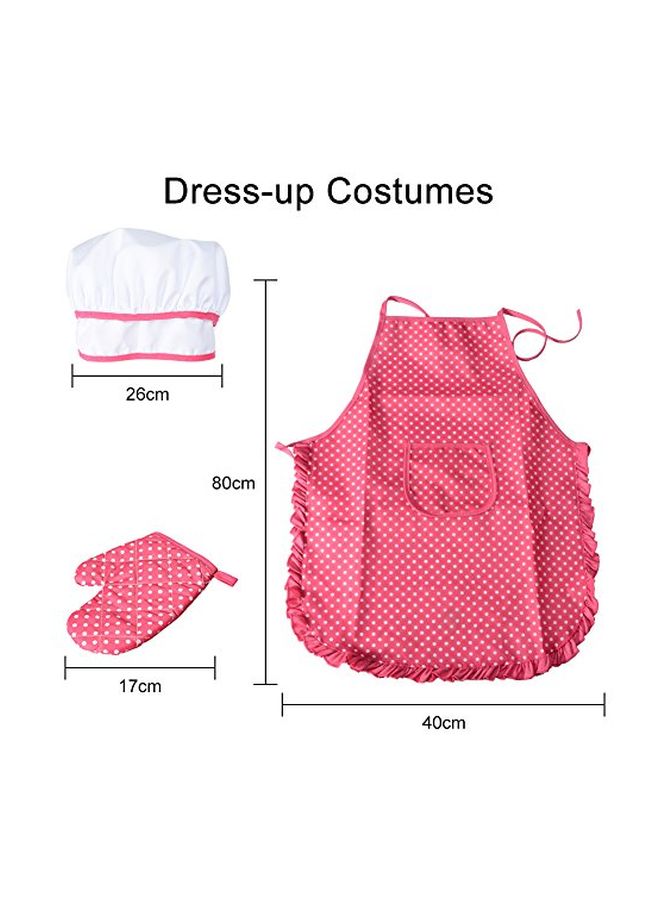 NIBEMINENT 11-Piece Chef Role Playing Kitchen Set Hat 1x (26), Gloves (17), Apron (80x40), Spoon (14.5), Rolling Pin (20), Whisker (12.5), Cookie Cutters 4x (4), Mitts (10.5x10.5)cm - Image 2