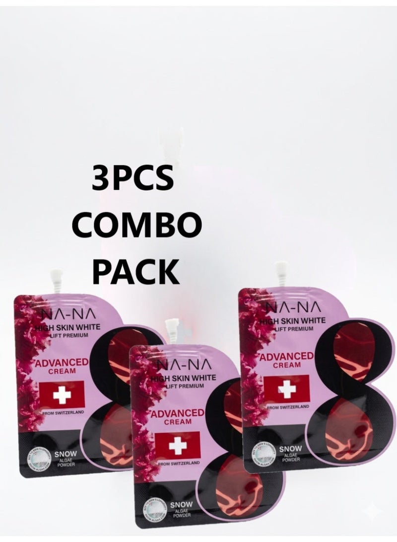 نانا كريم NA-NA Skin White Advanced للوجه – عبوة كومبو 3 قطع مع ألفا أربوتين وأكميلا (3×5 جم) – كريم لتفتيح البشرة ومكافحة التجاعيد وشد الوجه لعلاج البقع الداكنة ومنح إشراقة طبيعية - Image 1