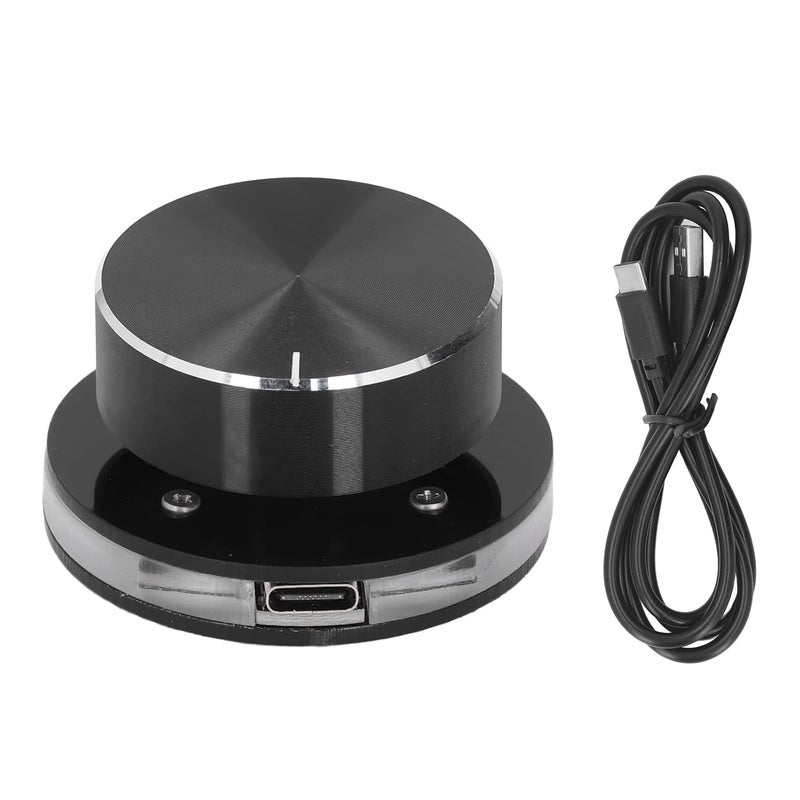 USB Volume Control Multimedia Controller Knob External Media Adjustment Controllerwith USB C Data Cable RGB Light - Image 3
