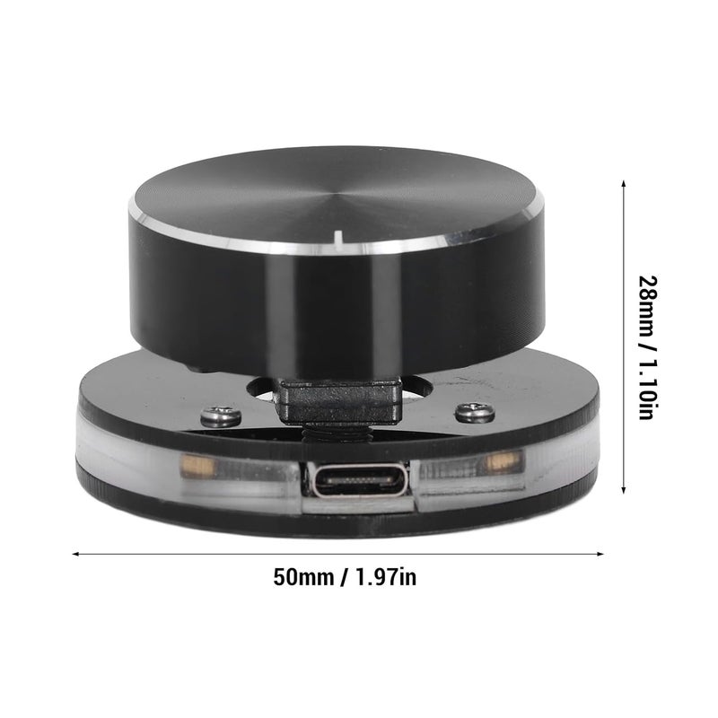 USB Volume Control Multimedia Controller Knob External Media Adjustment Controllerwith USB C Data Cable RGB Light - Image 2