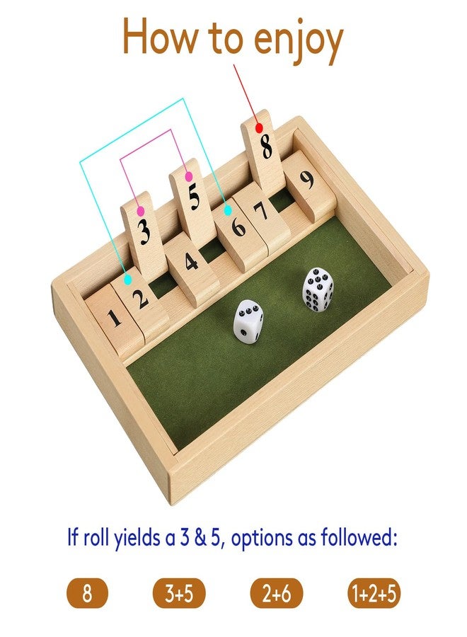 UwinVwin Dementia Products for Elderly, 9 Numbers Memory & Cognitive Activities for Seniors, Wooden Shut The Box Gift for Dementia - Image 4