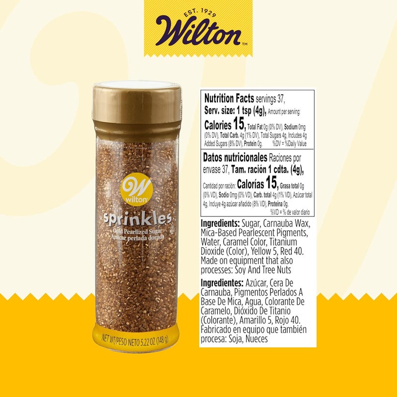 Wilton Gold Pearlized Sugar Sprinkles, 5.25 oz - Image 5