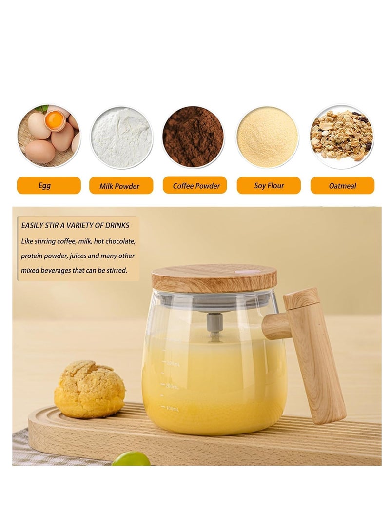 TRASSLE Electric Self Stirring Mug with Lid,High Speed Glass Mixing Cup for Coffee, Travel & Office,Waterproof, Detachable Rod, Lightweight 14oz, Suitable for Home Use - Image 3