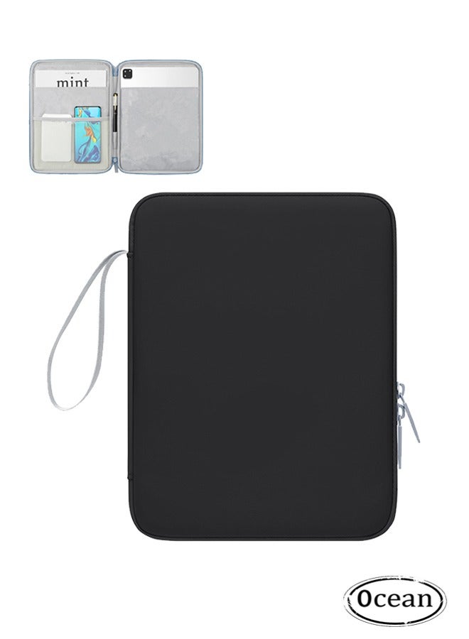 جي أس 10.9 حقيبة حمل الجهاز اللوحي حقيبة حمل الجهاز اللوحي حقيبة حمل الجهاز الواقي، حقيبة محفظة المنظمة حقيبة لجهاز iPad Pro 11 2022-2018, 10.9 بوصة iPad 10, 10.2 بوصة iPad 9/8/7 وأجهزة أخرى، أسود - Image 1