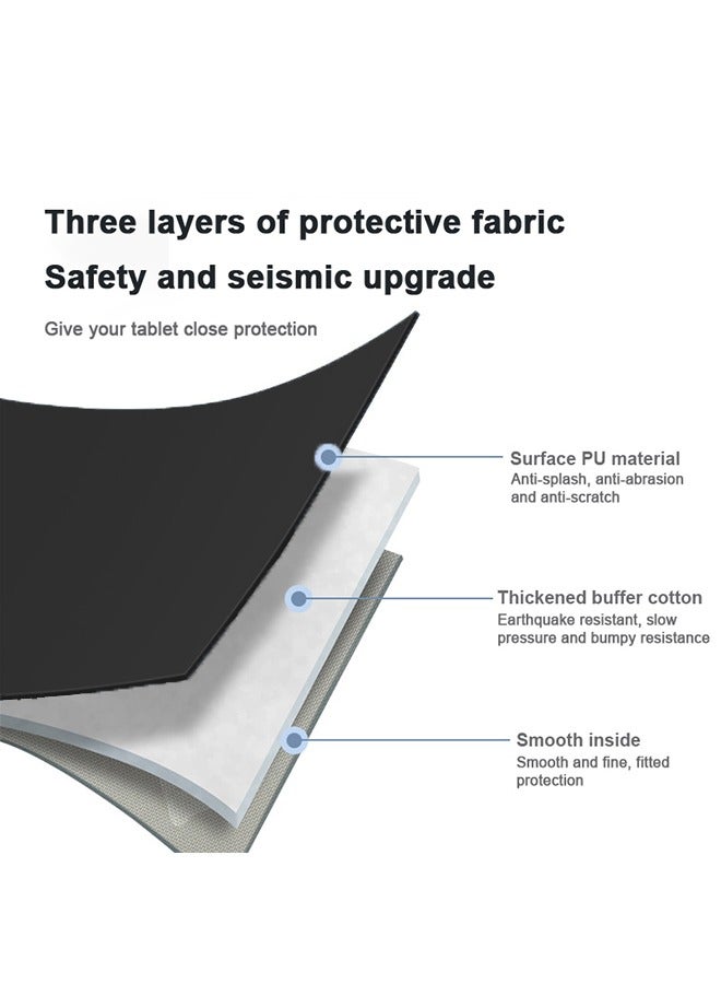 جي أس 10.9 حقيبة حمل الجهاز اللوحي حقيبة حمل الجهاز اللوحي حقيبة حمل الجهاز الواقي، حقيبة محفظة المنظمة حقيبة لجهاز iPad Pro 11 2022-2018, 10.9 بوصة iPad 10, 10.2 بوصة iPad 9/8/7 وأجهزة أخرى، أسود - Image 2