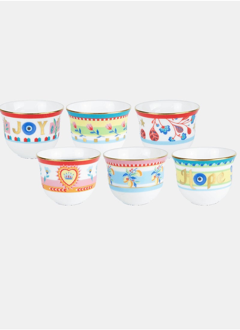 Baci milano - Mamma Mia Set of 6 Arabic Coffee Cups – 6x5 cm - Image 1