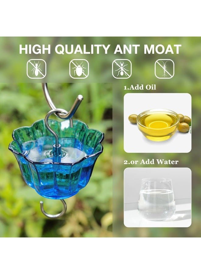 Kingsyard Glass Hummingbird Feeder for Outdoors Wild Bird Feeder with 6 Feeding Ports Hanging for Garden Yard - Image 4
