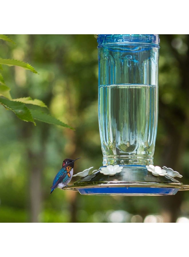 Kingsyard Glass Hummingbird Feeder for Outdoors Wild Bird Feeder with 6 Feeding Ports Hanging for Garden Yard - Image 2