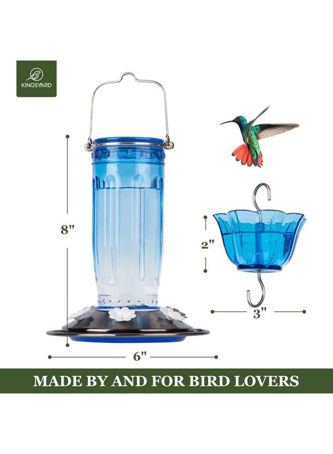 Kingsyard Glass Hummingbird Feeder for Outdoors Wild Bird Feeder with 6 Feeding Ports Hanging for Garden Yard - Image 5