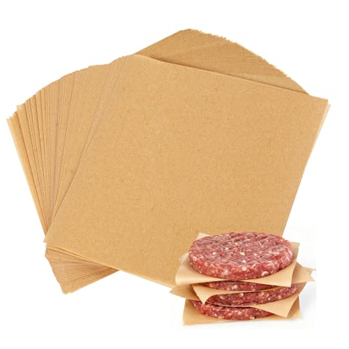 Ninsula 400PCS Patty Paper, 6x6 In Unbleached Parchment Paper Squares, Non-Stick Hamburger Patty Paper for Seperating Burgers, Butter, Cookies, Freezing, Baking and Candy Wrapper - Image 1