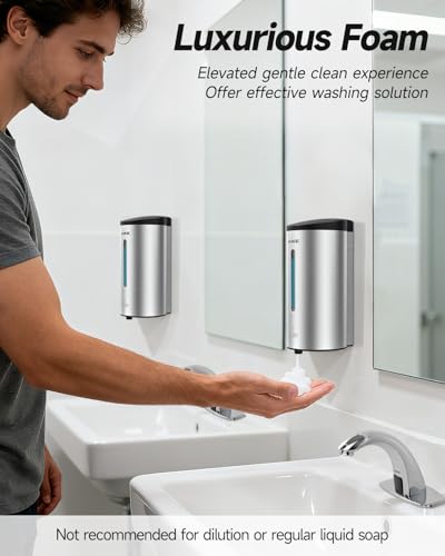 AIKE Wall Mount Automatic Foam Soap Dispenser 25 OZ Commercial Large Capacity Stainless Steel Model AK1205FABrushed - Image 3